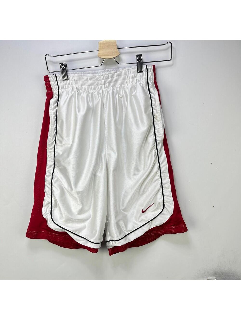 Vintage Y2K Nike Swoosh Red Shiny Mesh Basketball Shorts M